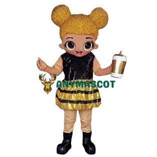 Fancy Golden Doll Mascot Costume