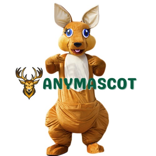 Happy Lightweight Kangaroo Mascot Costume