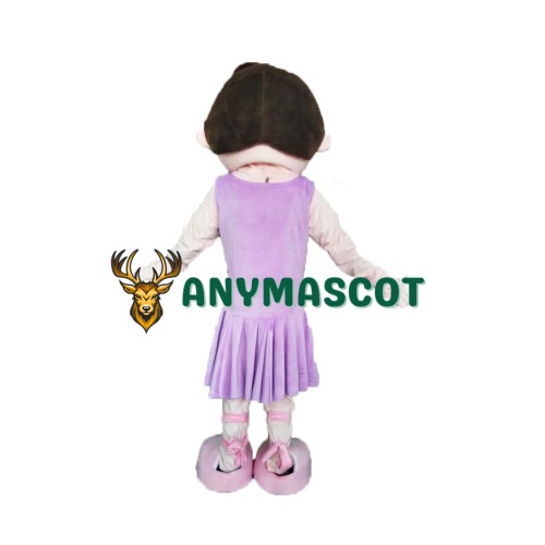 Cute Purple Dress Girl Mascot Costume
