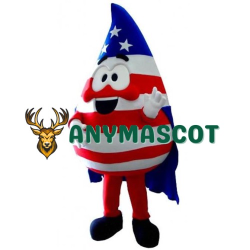 US Flag Print Water Drop Mascot Costume