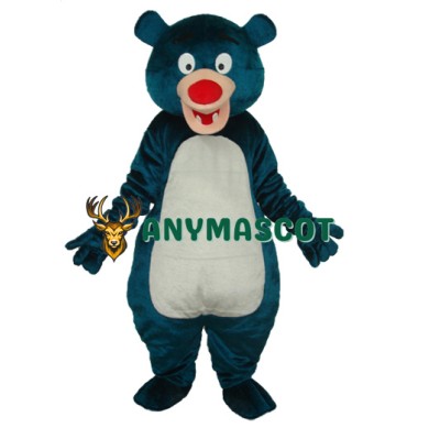 Second Version Blue Bear Short Plush Adult Mascot Costume