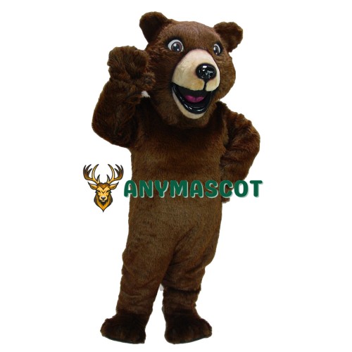 Happy Grizzly Bear Mascot Costume