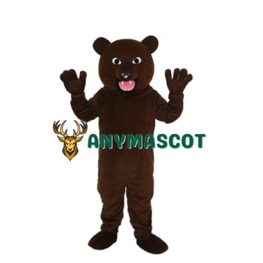Brown Bear with Sharp Tooth Mascot Adult Costume