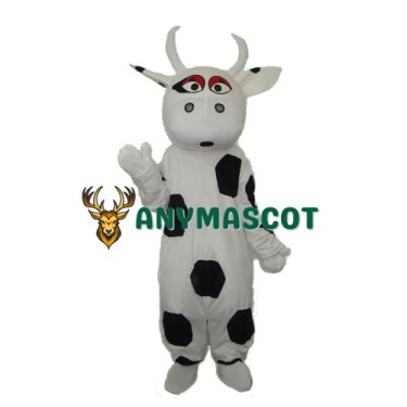 Big Black Dot Cow Mascot Adult Costume