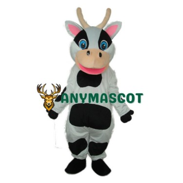 Black Dot Cow Mascot Adult Costume