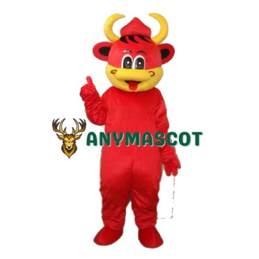 Yellow Mouse Red Cow Mascot Adult Costume