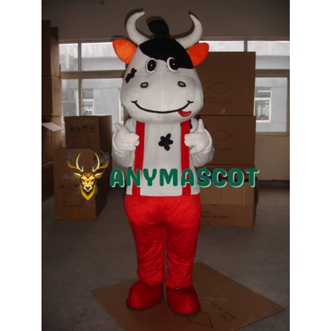 Red Cattle Mascot Costume
