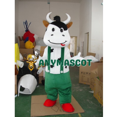 Green Cattle Mascot Costume
