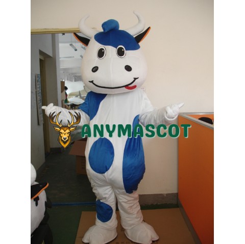 Blue Cattle Mascot Costume