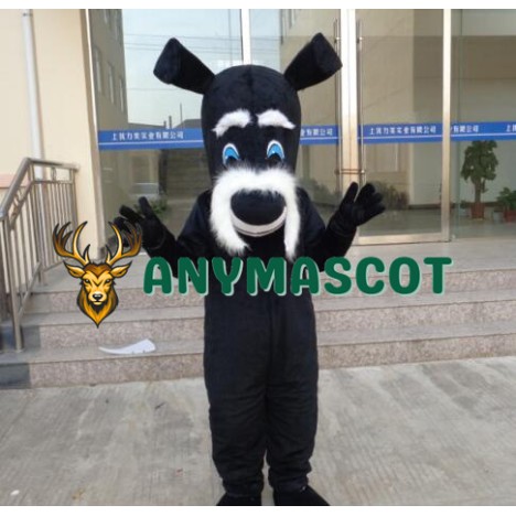 Black Dog Mascot Costume Cartoon