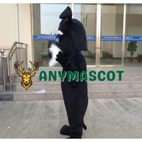 Black Dog Mascot Costume Cartoon