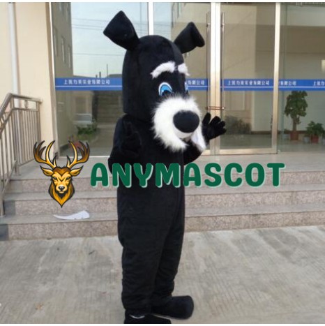Black Dog Mascot Costume Cartoon
