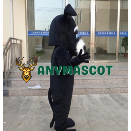 Black Dog Mascot Costume Cartoon