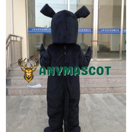 Black Dog Mascot Costume Cartoon