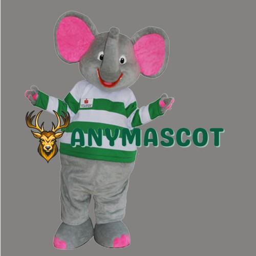 Gray & Pink Elephant Mascot Costume Cartoon Costum