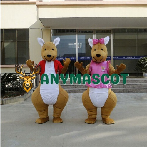Red & Pink Kangaroo Mascot Costume