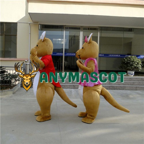 Red & Pink Kangaroo Mascot Costume