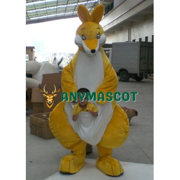 Yellow Big Kangaroo Mascot Costume