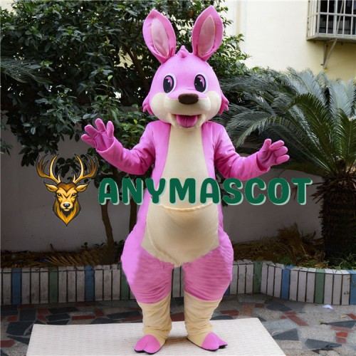 Pink Cartoon Kangaroo Mascot Costume