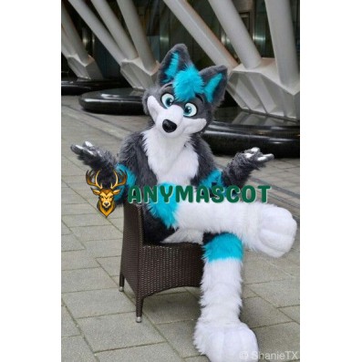 Happy Wolf Mascot Costume