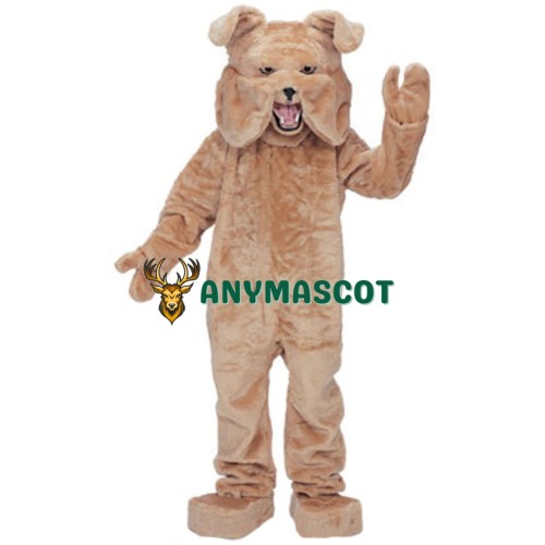 Adult Super Deluxe Tan Mascot Bulldog Costume