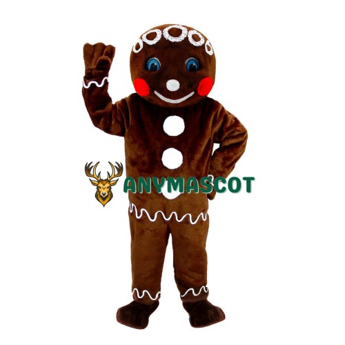 Mr. Gingerbread Cookie Mascot Costume