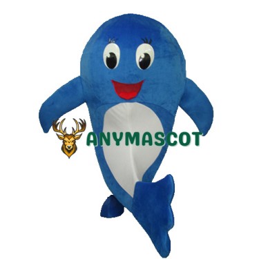 2nd Version of Blue Dolphin Mascot Adult Costume