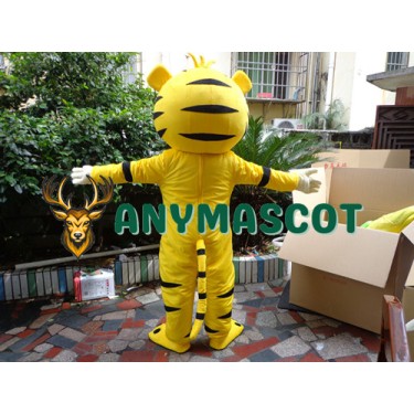 Yellow Cartton Tiger Mascot Costume