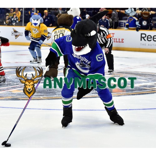 Vancouver Canucks mascot Fin the Whale