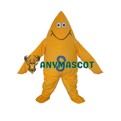 Yellow Starfish Short Plush Adult Mascot Costume