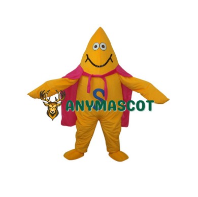 Yellow Starfish Short Plush Adult Mascot Funny Costume