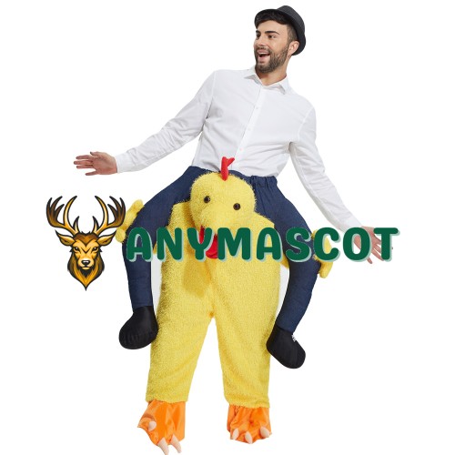 Yellow Chicken Costume Ride On Me Mascot Fancy Dress