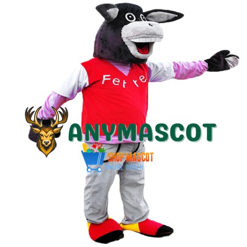 Cute Black Donkey Mascot Costume Adult Costume
