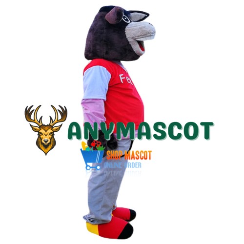 Cute Black Donkey Mascot Costume Adult Costume