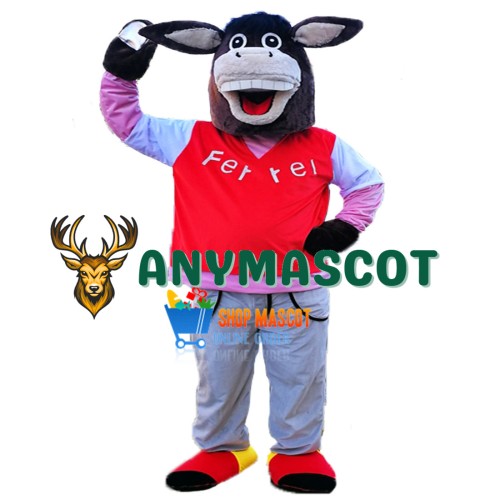 Cute Black Donkey Mascot Costume Adult Costume