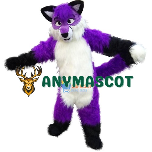 Plush Purple Wolf Husky Mascot Costume