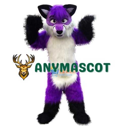 Plush Purple Wolf Husky Mascot Costume