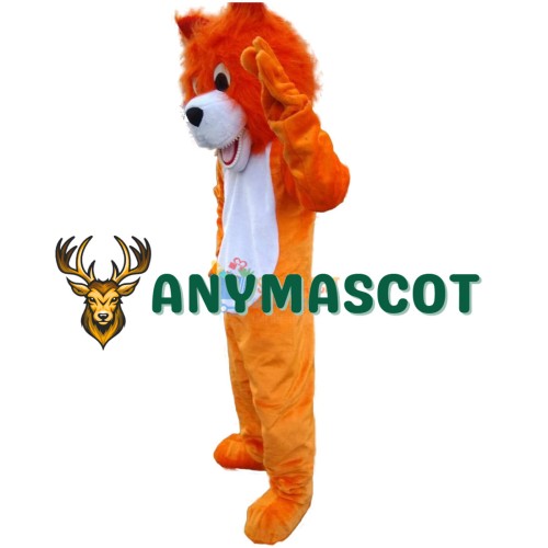 Plush Orange Wolf Mascot Costume