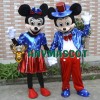 U.S Flag Mickey And Minnie Mouse Mascot Costume Two Piece