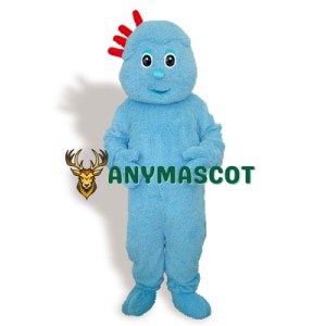 Blue Plush Little Boy Adult Mascot Costume
