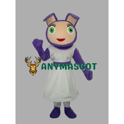 Purple Girl Adult Mascot Costume