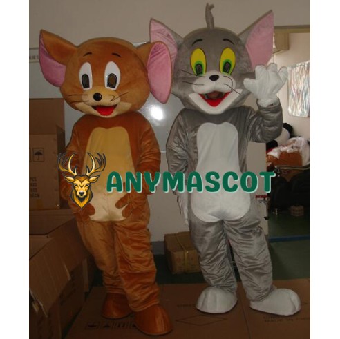 Jerry Mouse & Tom Cat costume Cartoon Mascot Costume