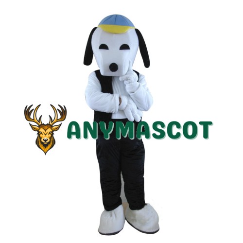 Black Snoopy Cartoon Mascot Adult Costume