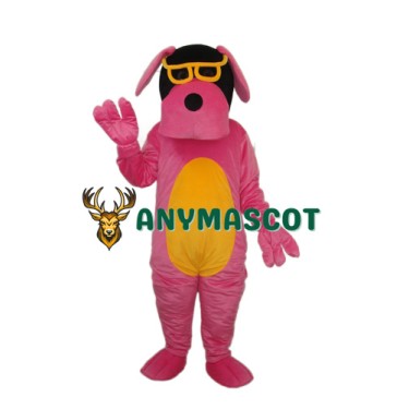 Glasses Dog Mascot Adult Costume