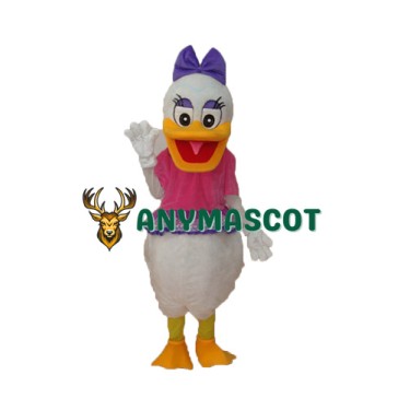 Purple Eyebrows Daisy Duck Mascot Adult Costume