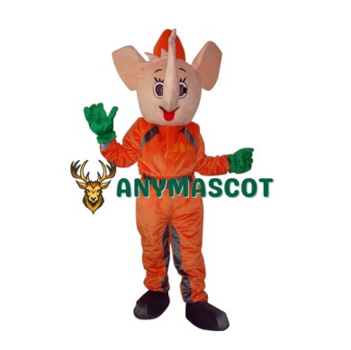 Orange Elephant Mascot Adult Costume