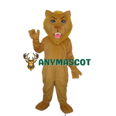 Old Brown Lion Mascot Adult Costume