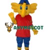 Yellow Red Big Elephant Mascot Adult Costume