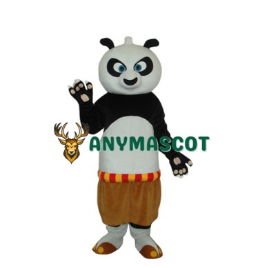 2nd Version Short Wool Kung Fu Panda Mascot Adult Costume