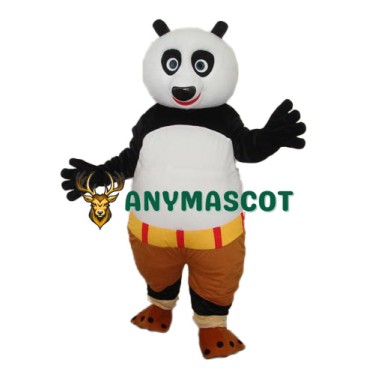 5th Version of Short Wool Kung Fu Panda Mascot Adult Costume